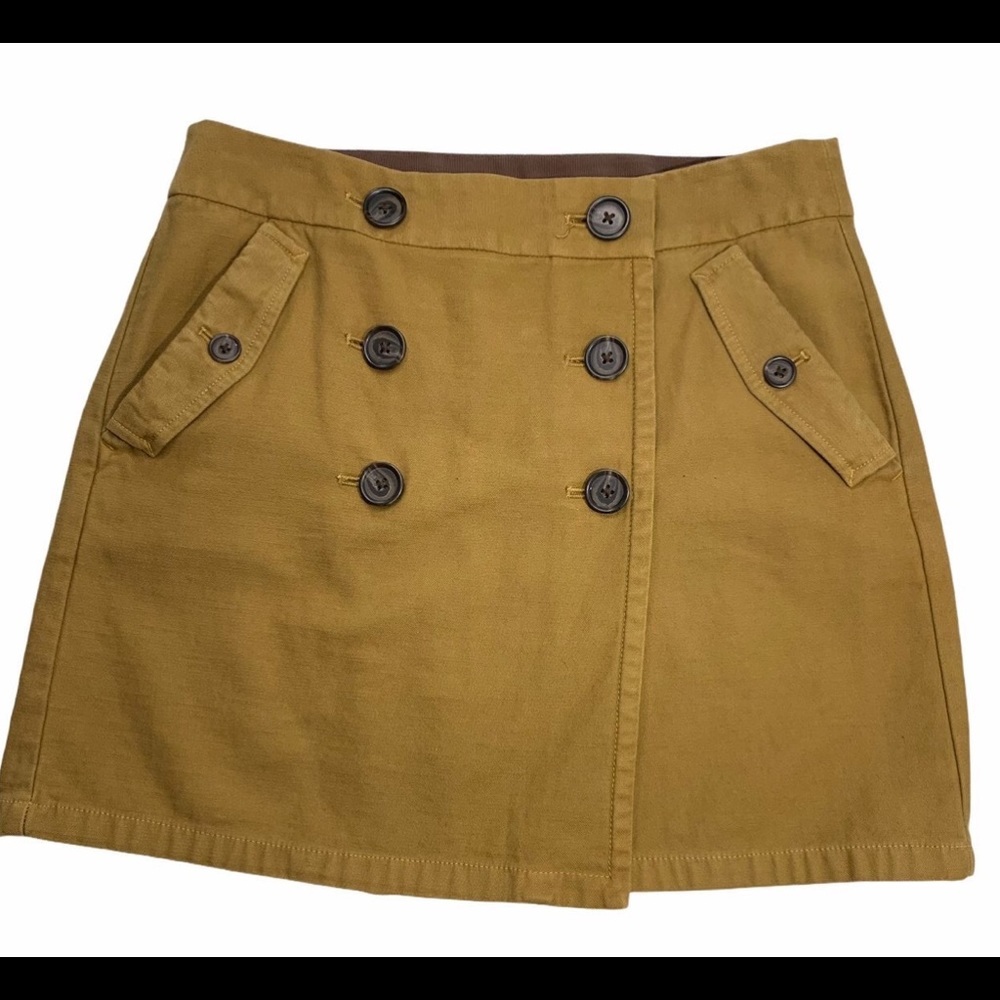 J Crew military inspired skirt in khaki twill fabric -excellent condition size 6